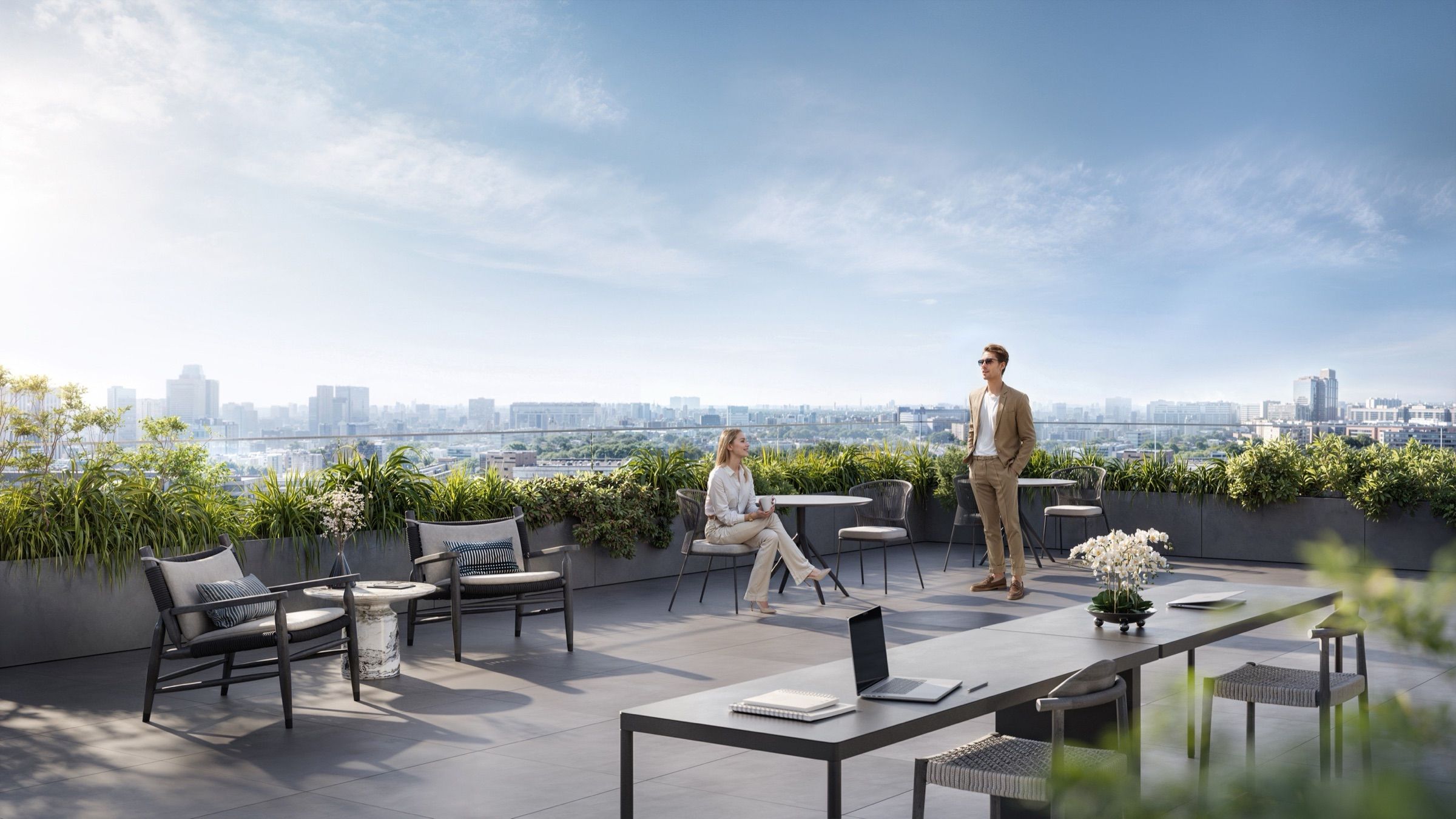 Three-Tower Business Quarter — architectural visualisation, frame 4