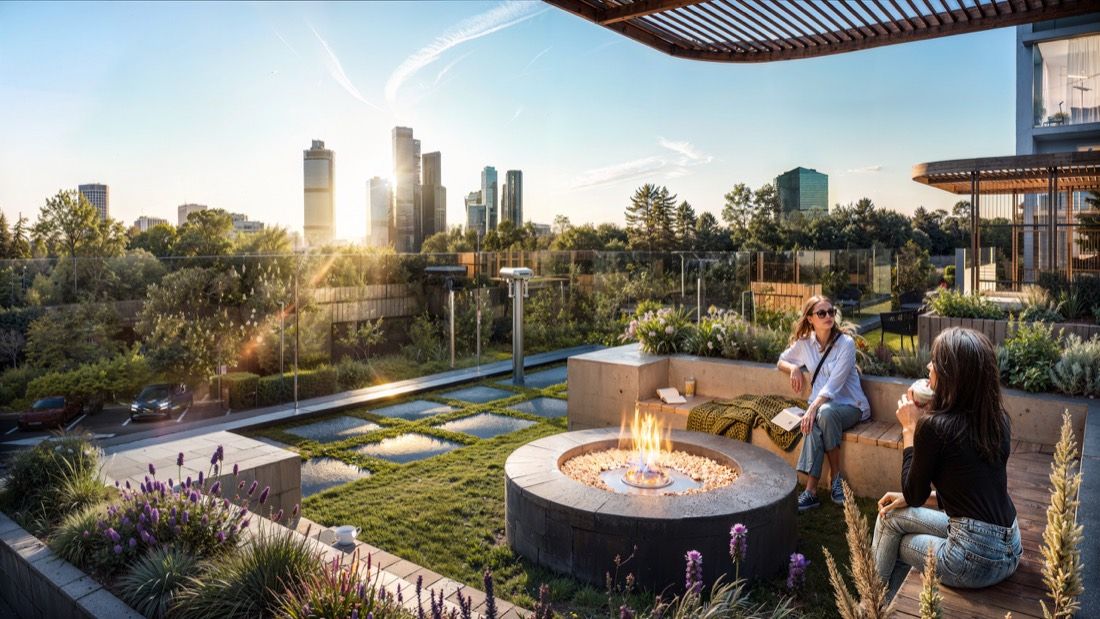 High-Rise Riverside Quarter — architectural visualisation by Photoreal3d