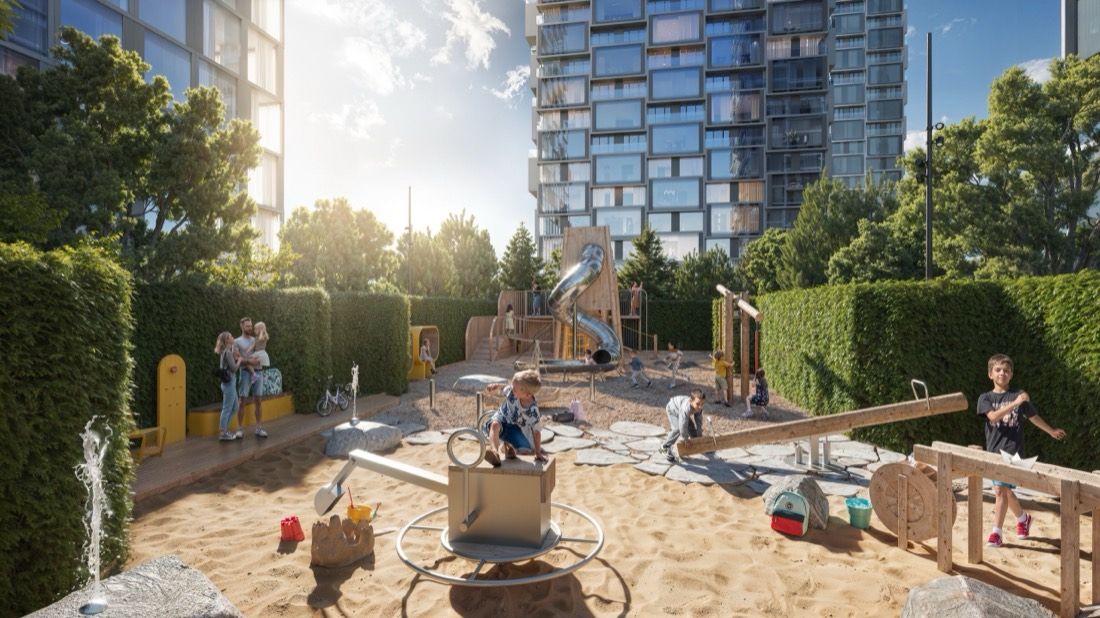 High-Rise Riverside Quarter — architectural visualisation by Photoreal3d