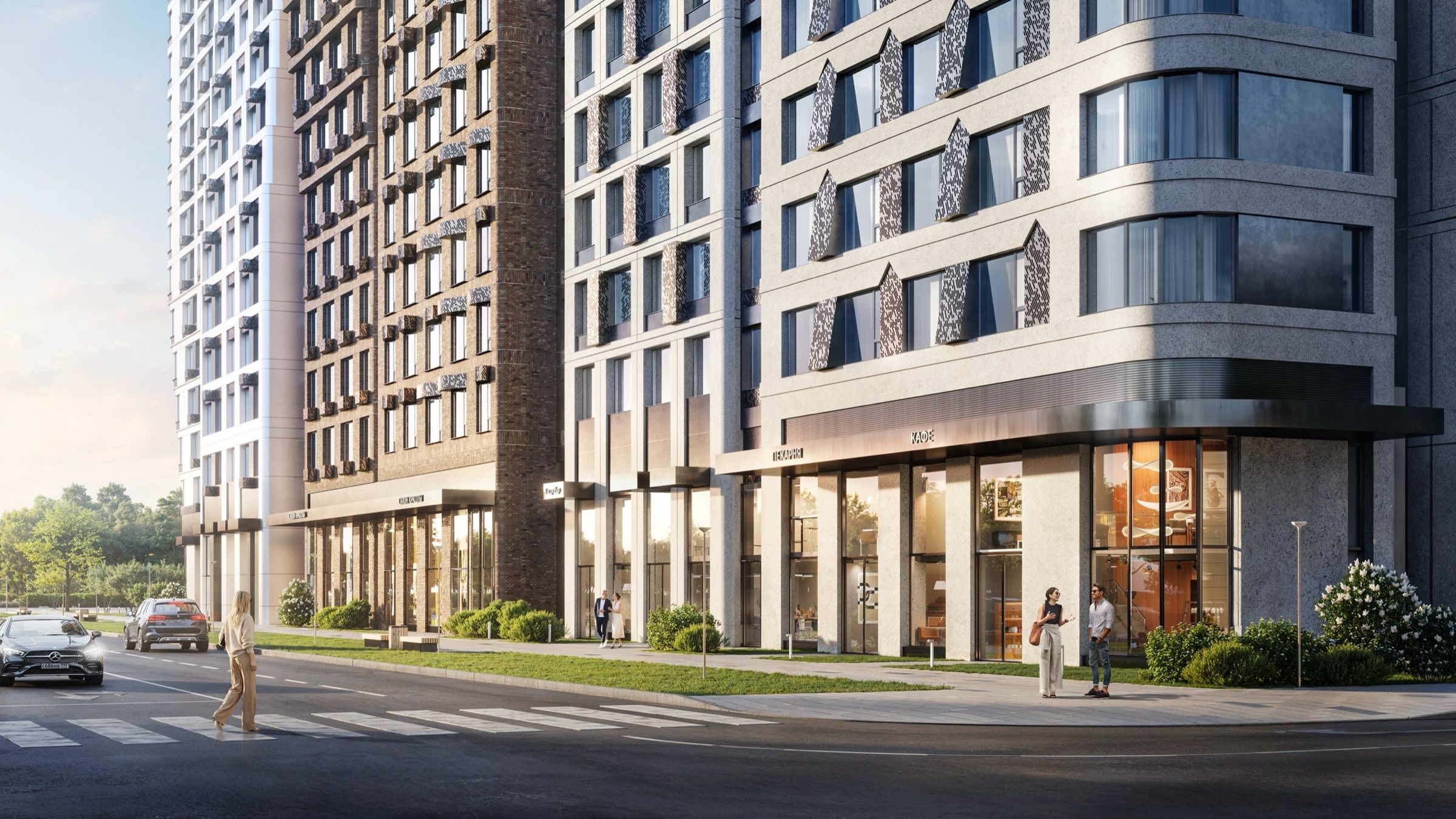 Park-Corridor City Quarter — architectural visualisation, frame 4
