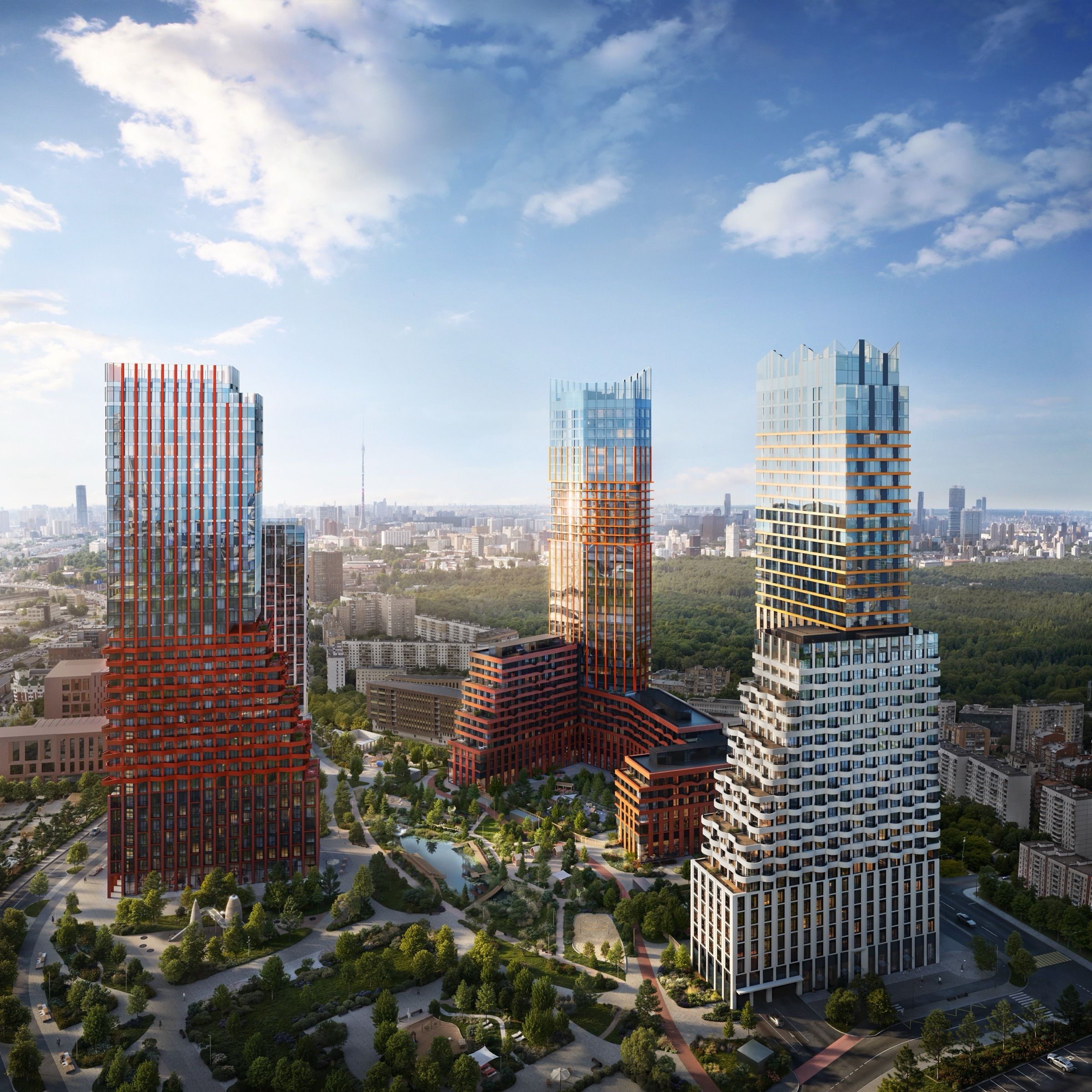 Park-Side Family Quarter — architectural visualisation, frame 3