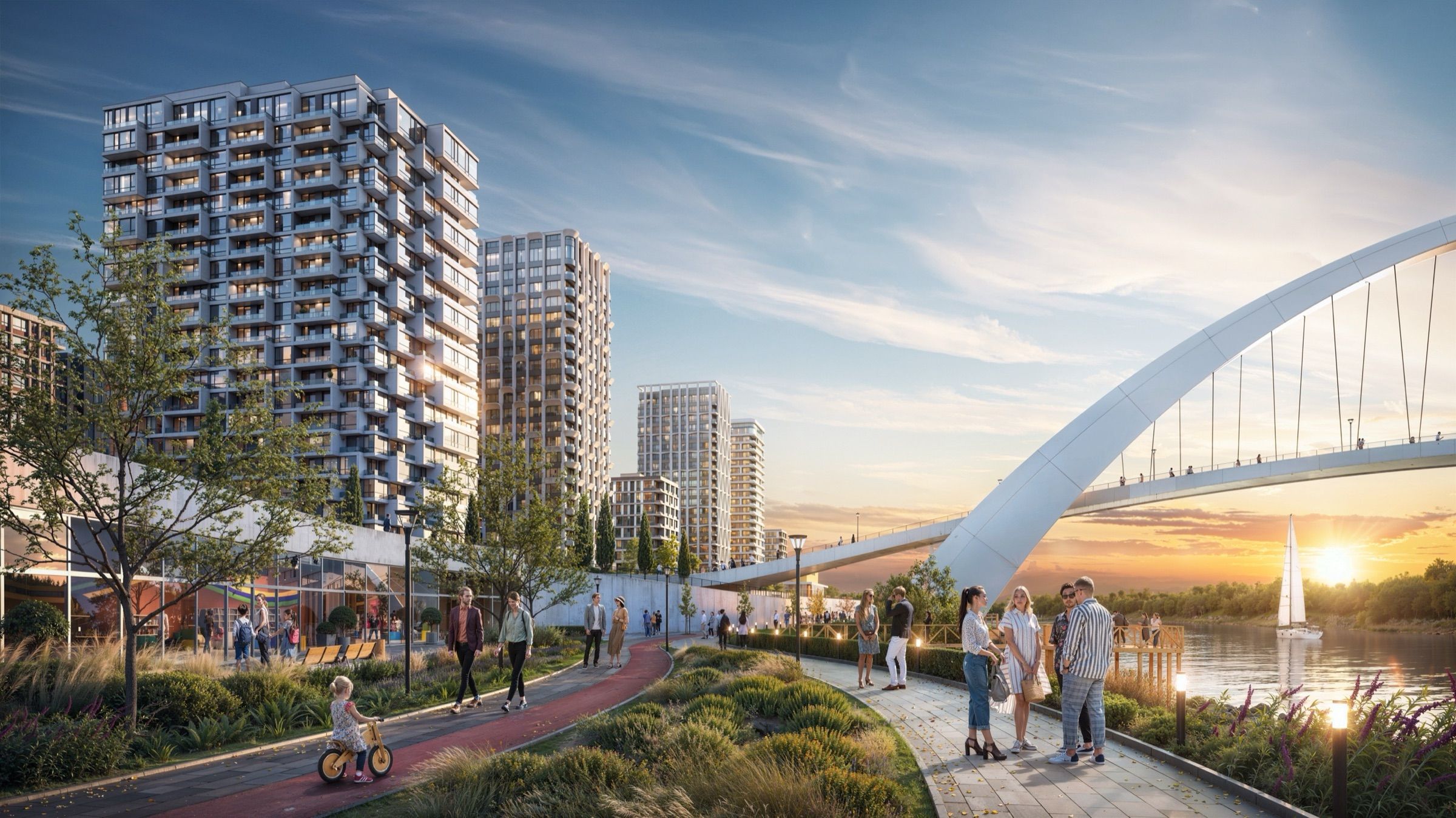 Peninsula Residential District — architectural visualisation, frame 3