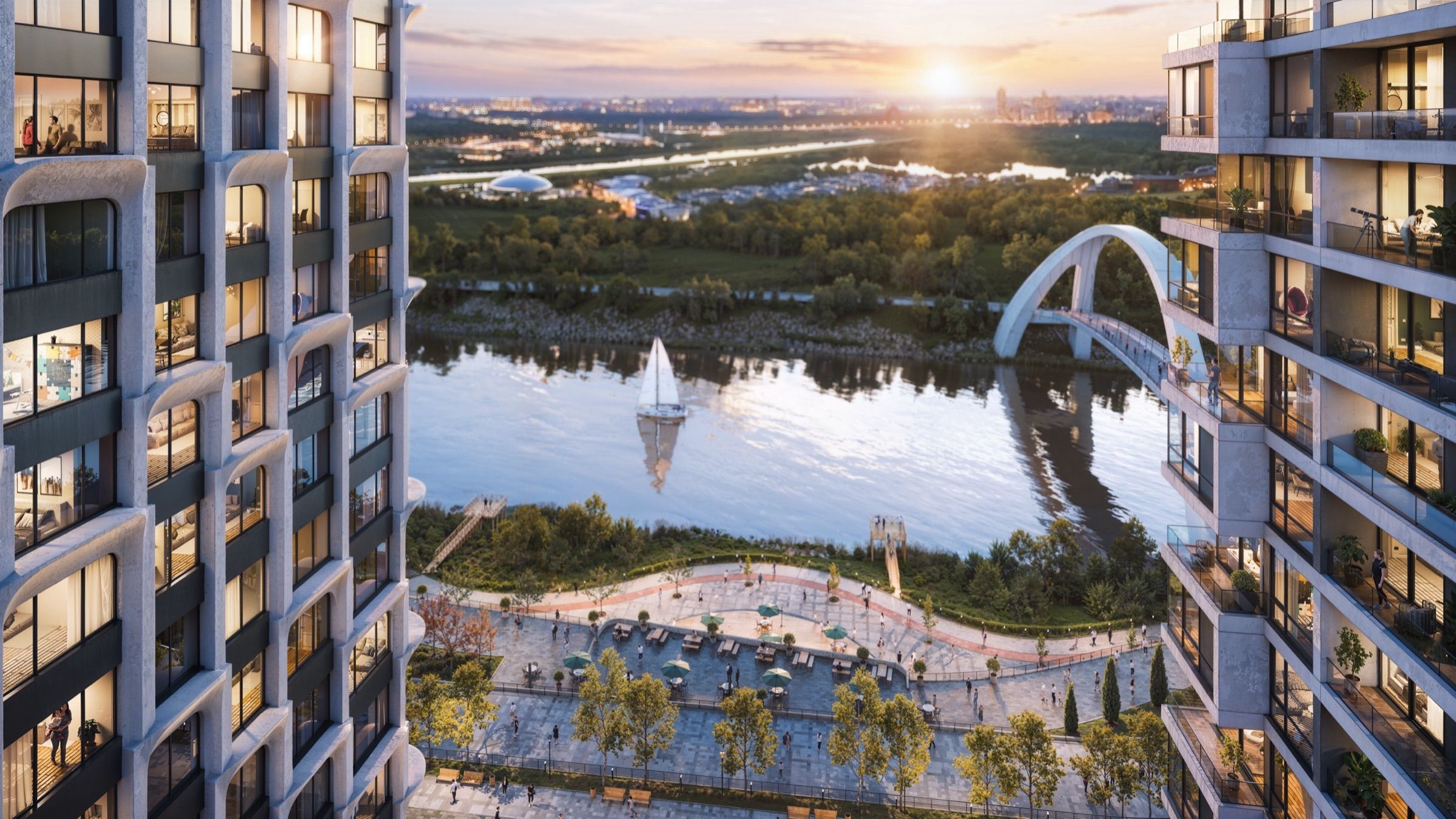 Peninsula Residential District — architectural visualisation, frame 4