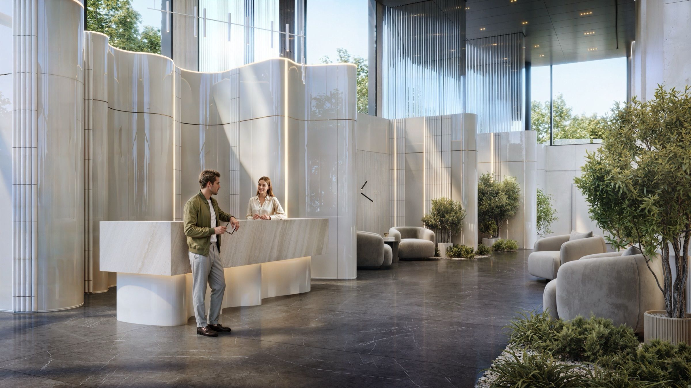 Residential Lobbies & Common Areas — architectural visualisation, frame 2