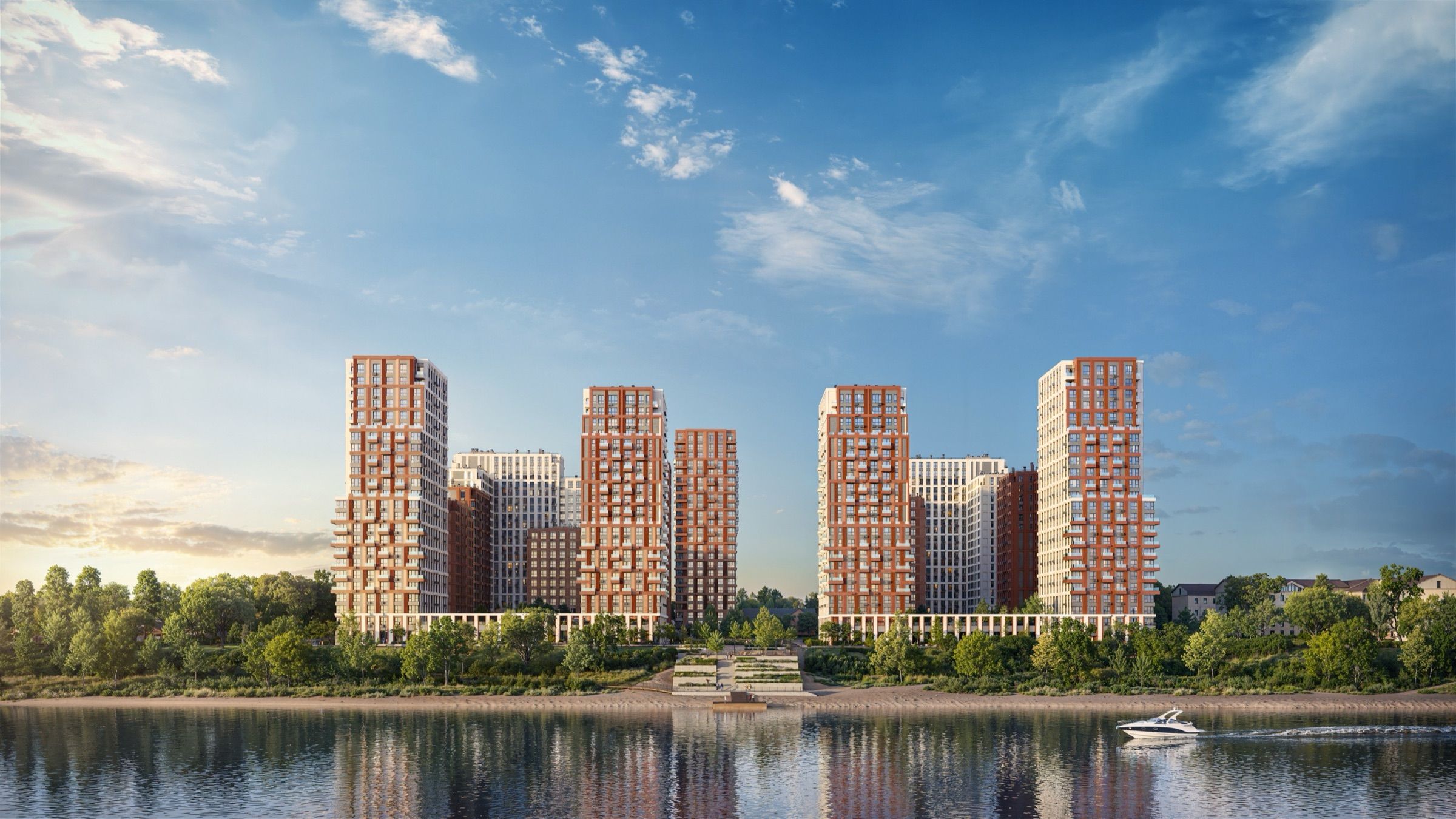 Riverfront Residential Complex — architectural visualisation, frame 3