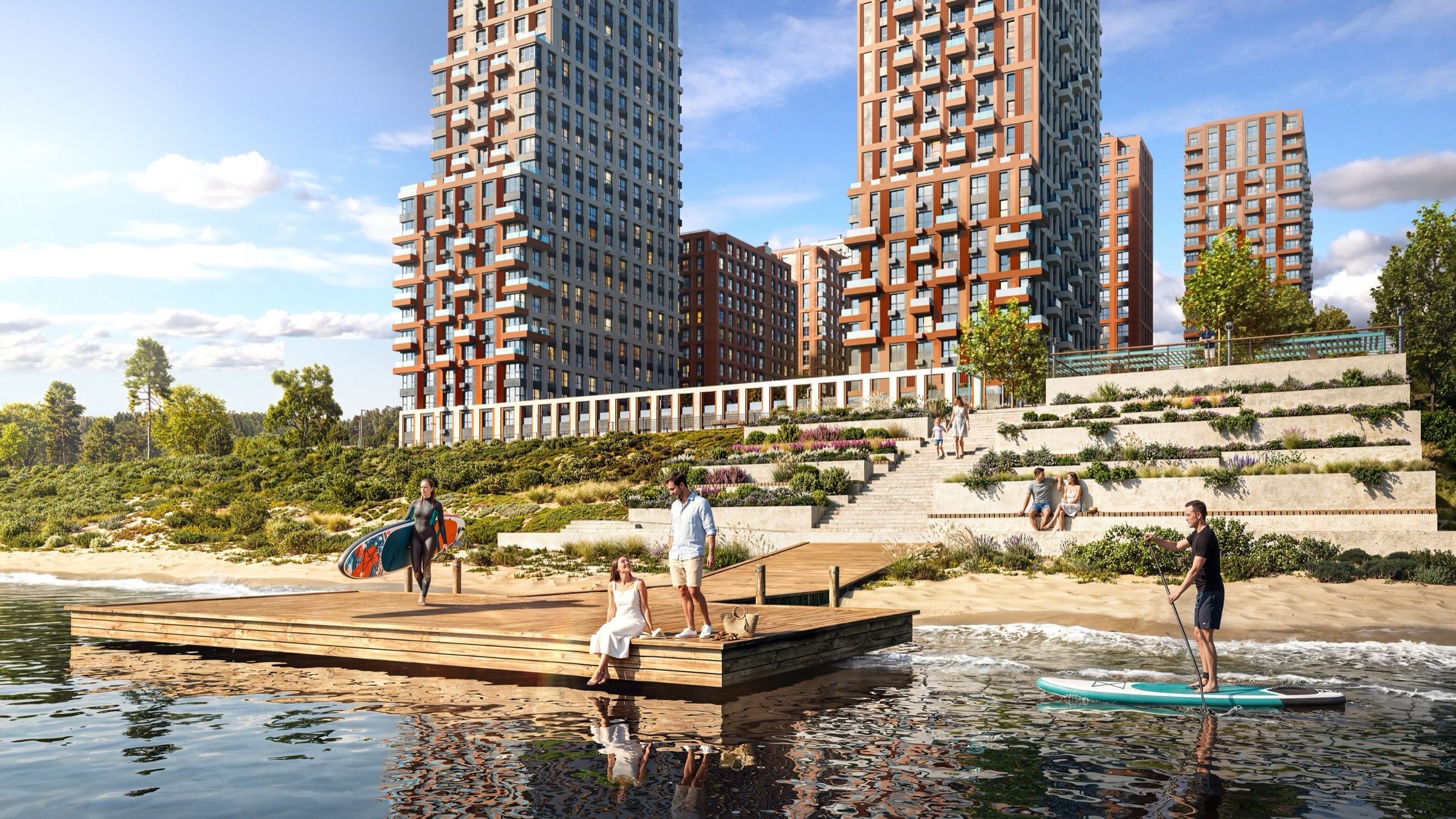 Riverfront Residential Complex — architectural visualisation, frame 4