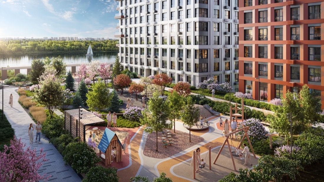 Riverfront Residential Complex — architectural visualisation by Photoreal3d