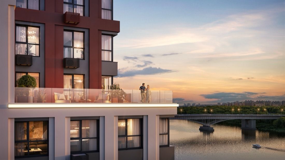 Riverfront Residential Complex — architectural visualisation by Photoreal3d