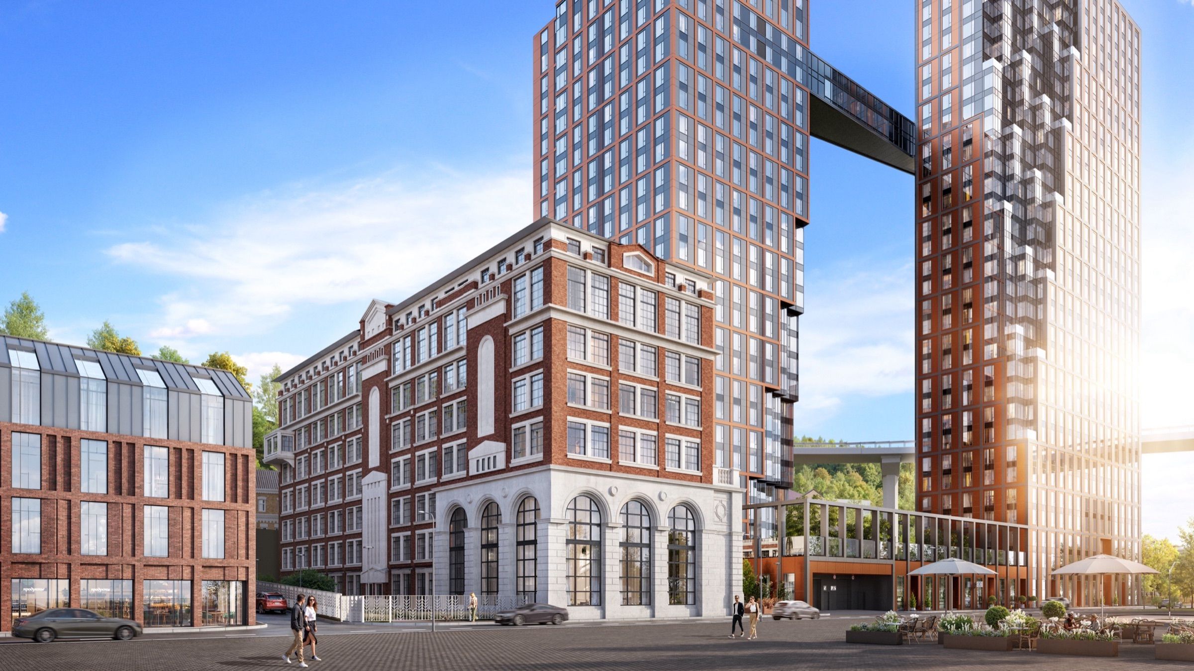 Riverfront Twin Towers — architectural visualisation, frame 1