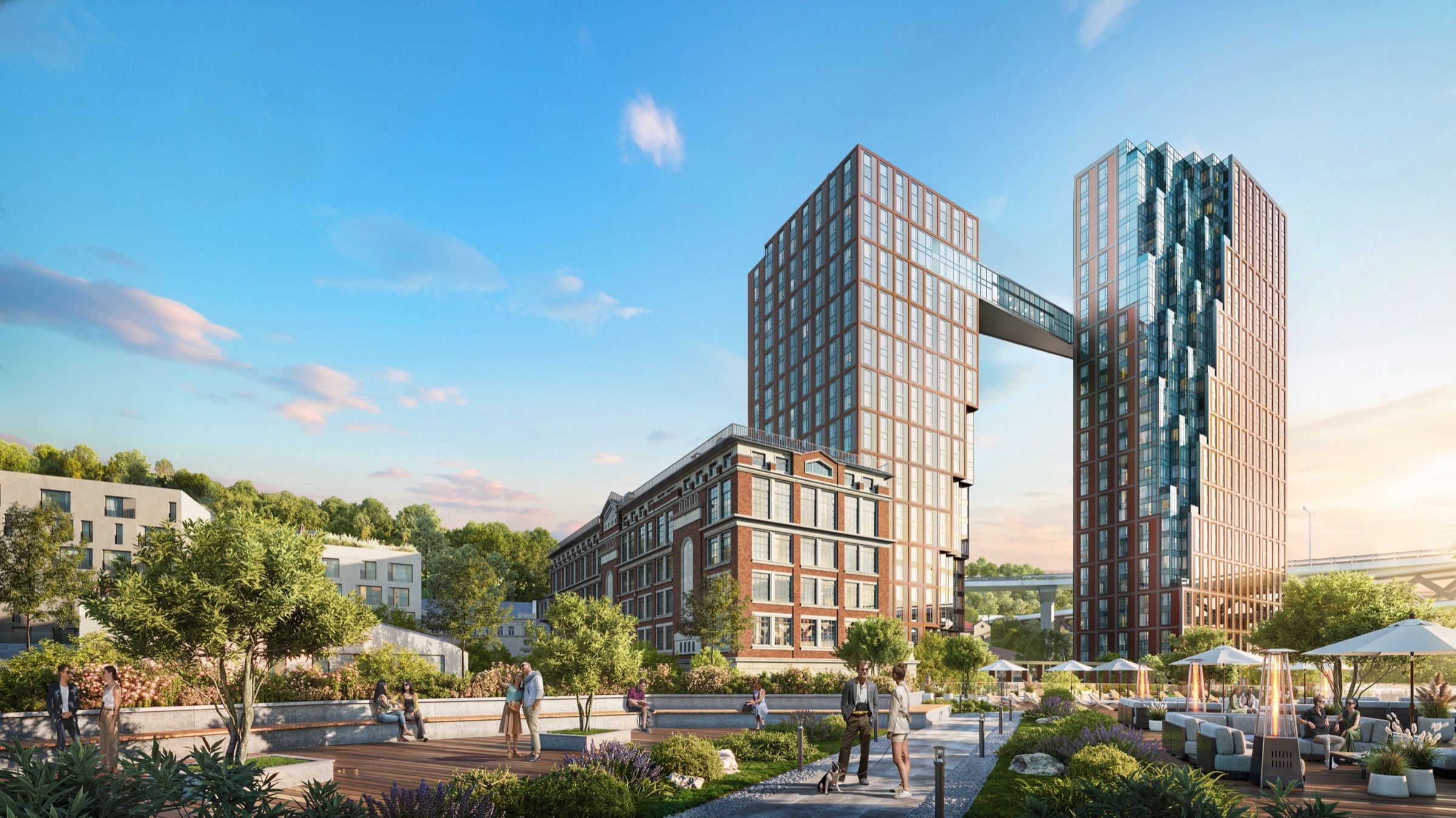 Riverfront Twin Towers — architectural visualisation, frame 2