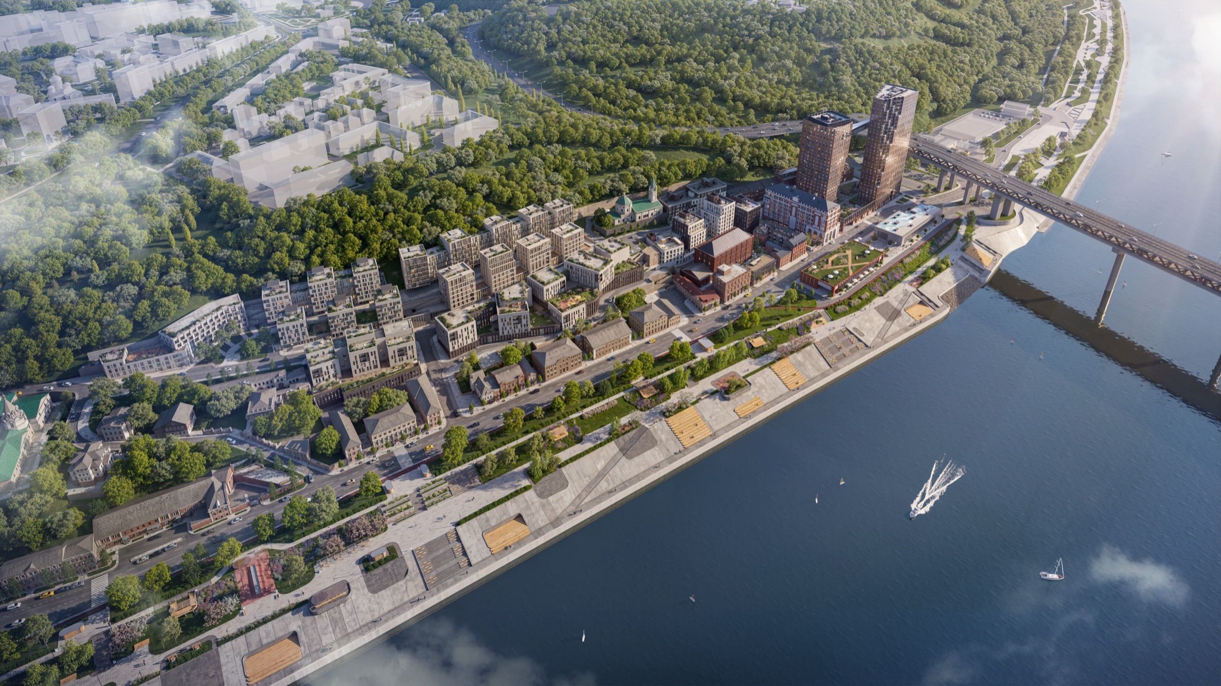 Riverfront Twin Towers — architectural visualisation, frame 10
