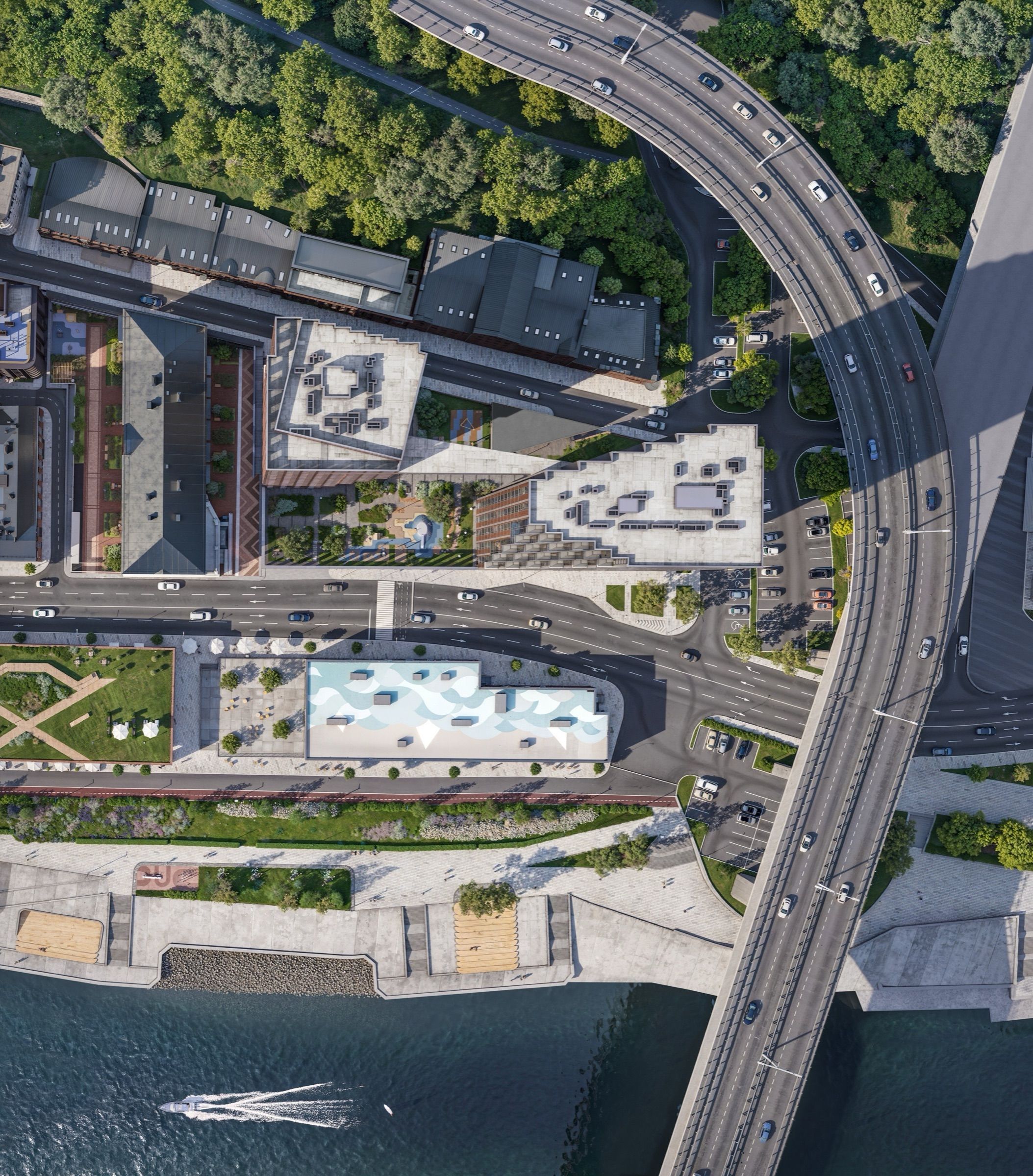 Riverfront Twin Towers — architectural visualisation, frame 15