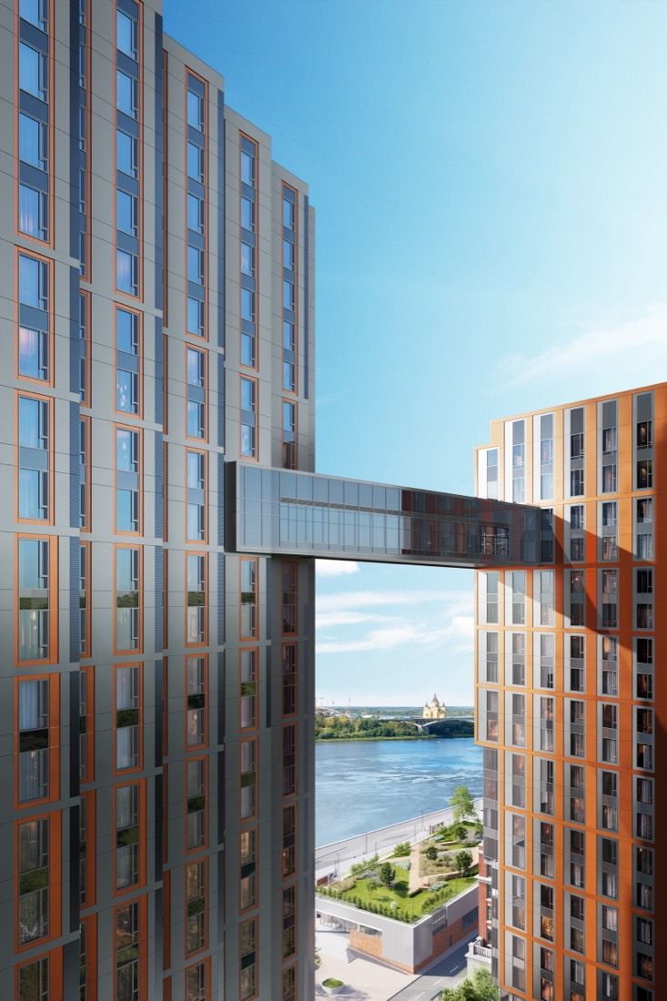 Riverfront Twin Towers — architectural visualisation by Photoreal3d