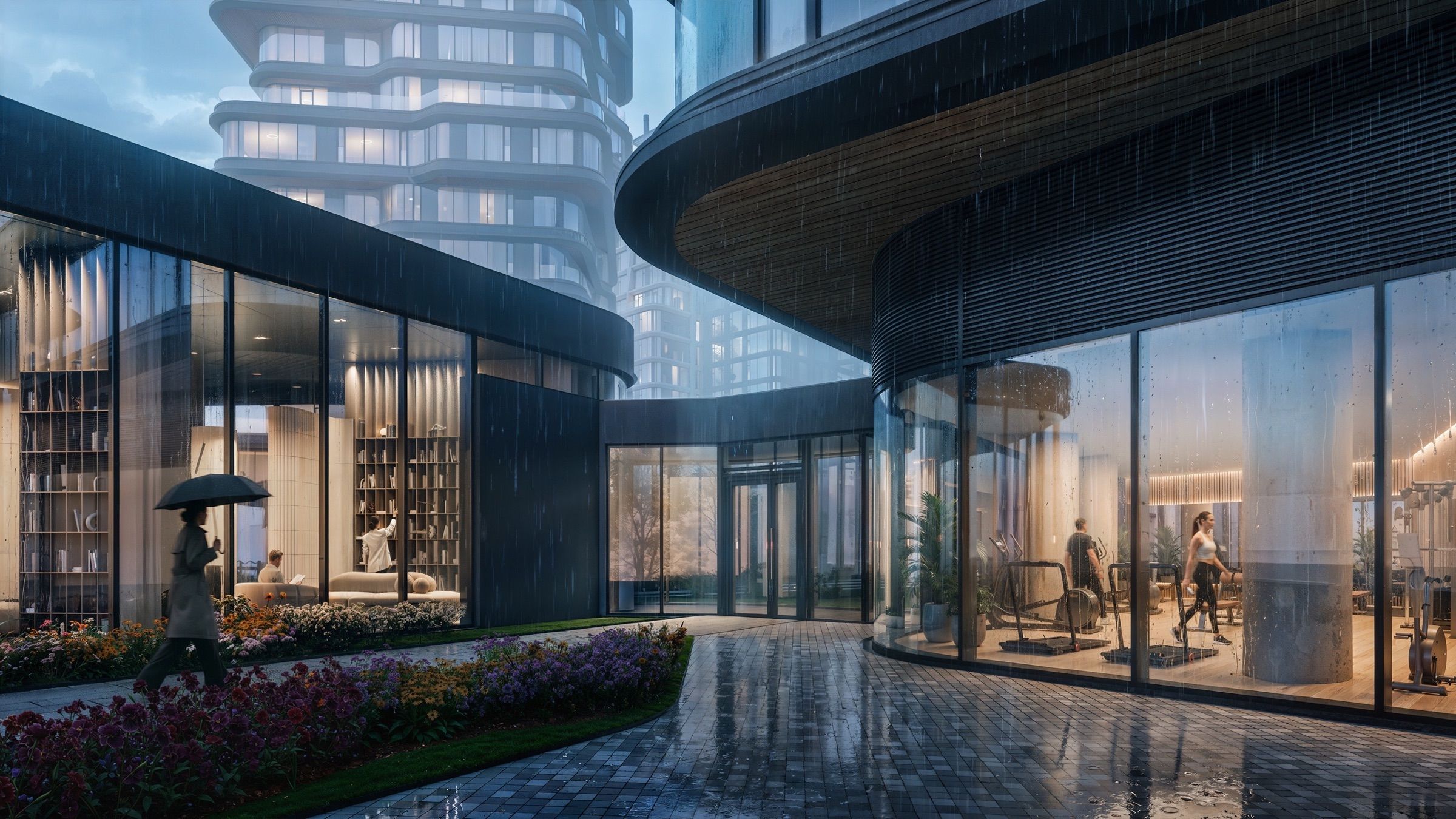 Riverside Residential Quarter — architectural visualisation, frame 1