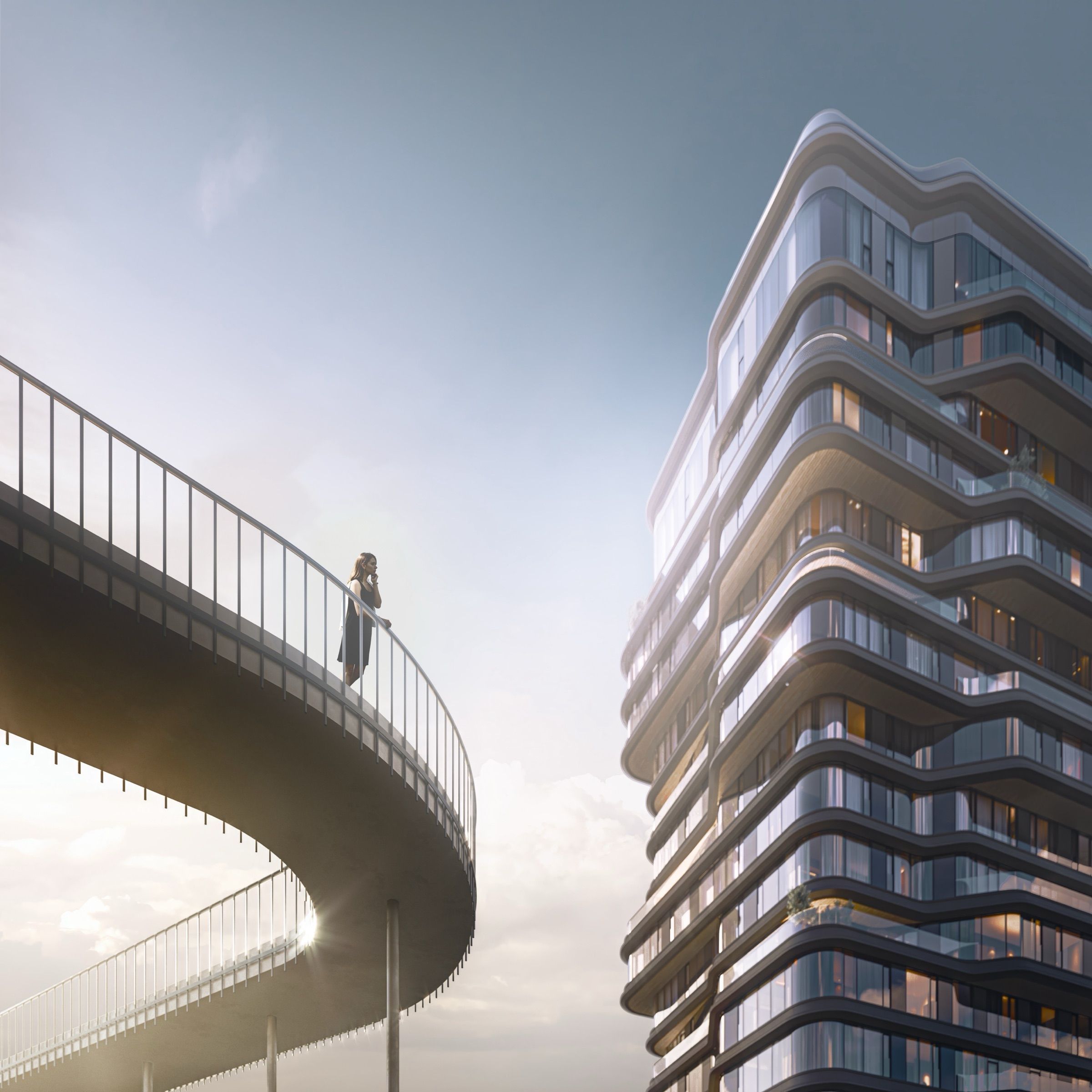 Riverside Residential Quarter — architectural visualisation, frame 5