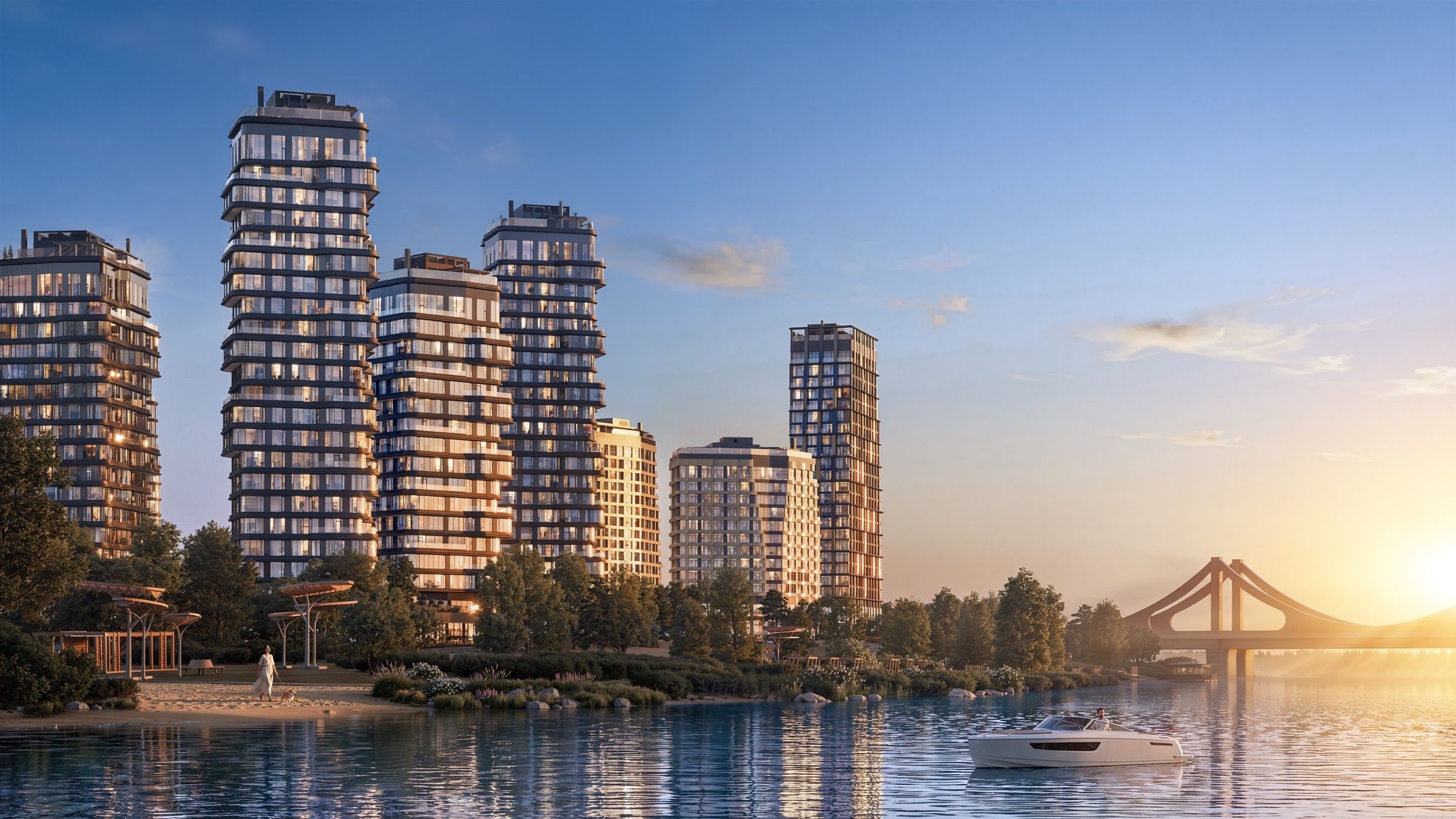 Riverside Residential Quarter — architectural visualisation, frame 7