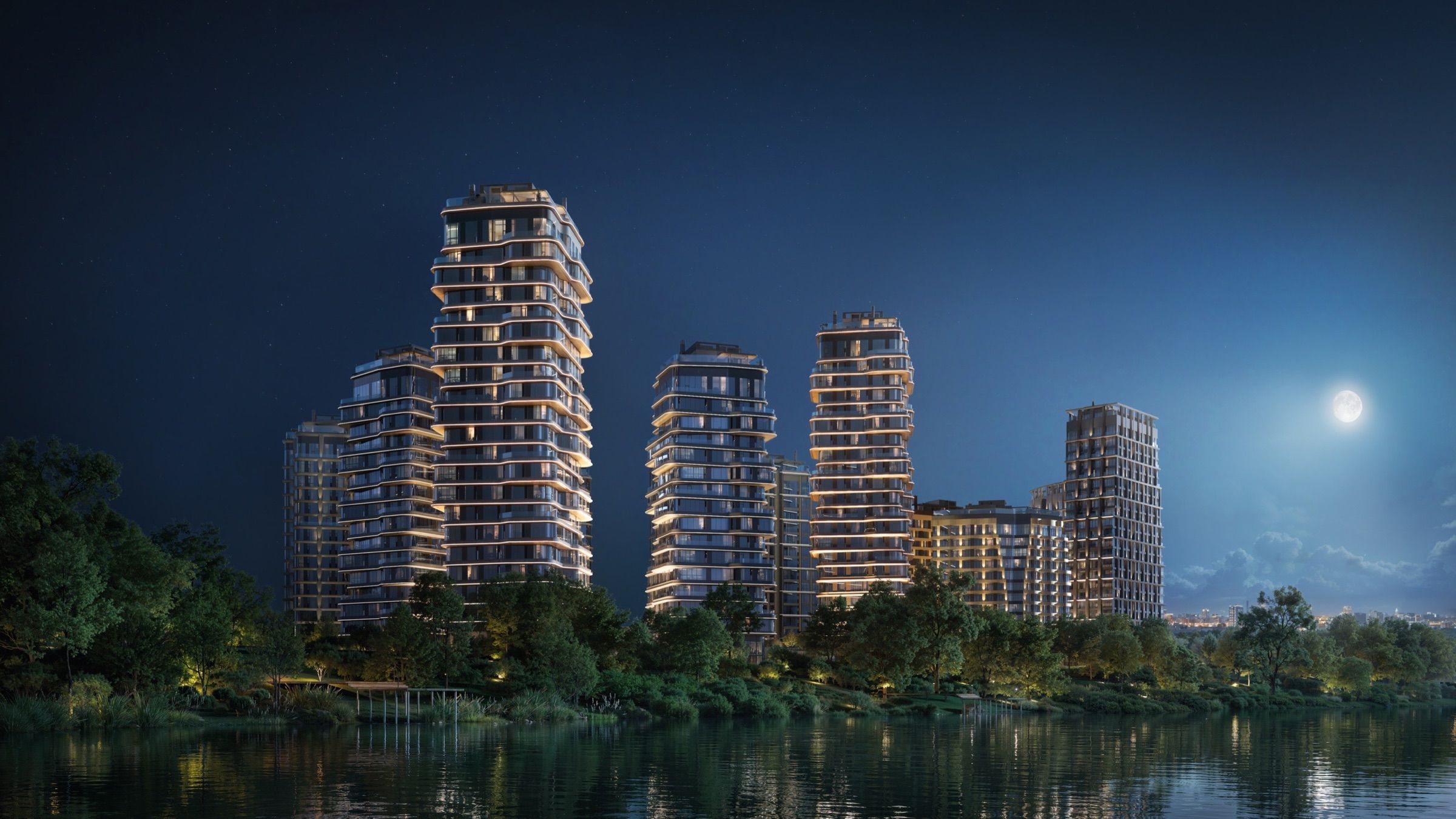 Riverside Residential Quarter — architectural visualisation, frame 9