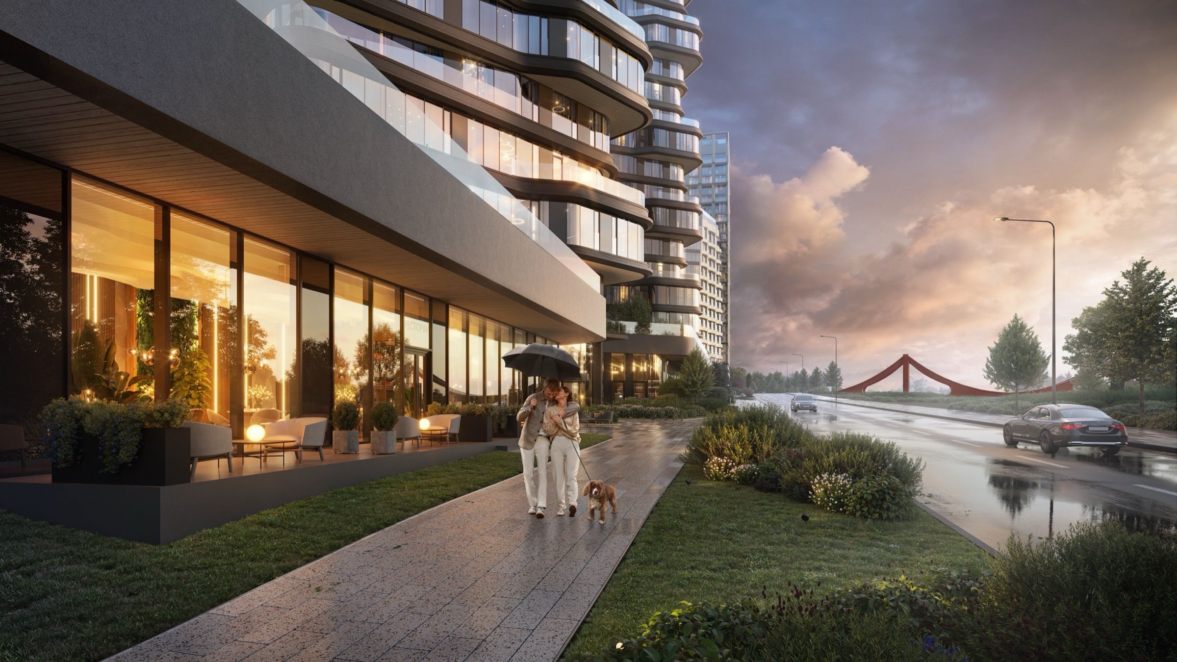 Riverside Residential Quarter — architectural visualisation, frame 10