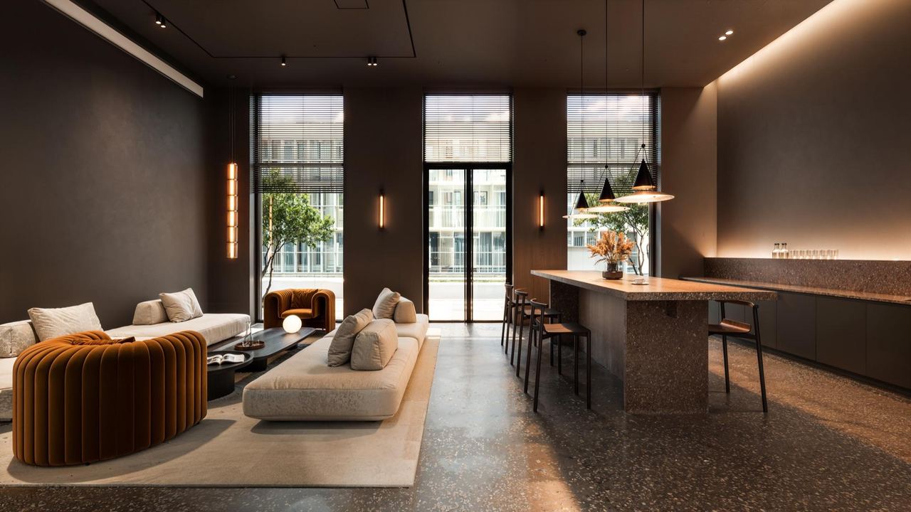 Lounge with a bar — interior visualisation by Photoreal3d