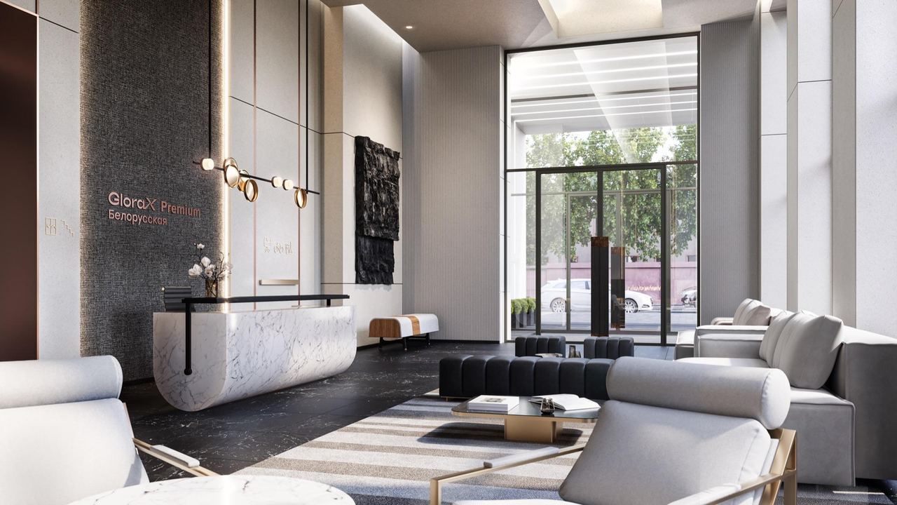 Lobby · reception area — interior visualisation by Photoreal3d