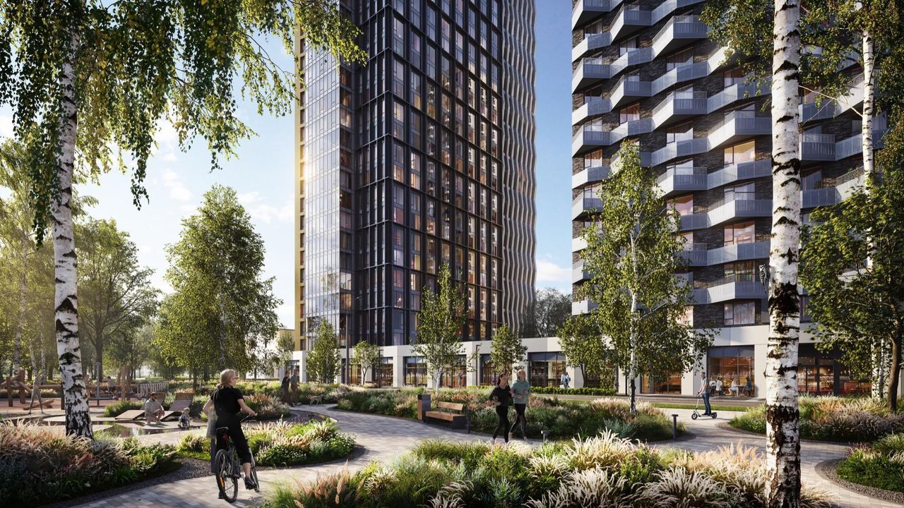 High-rise residential quarter — architectural visualisation by Photoreal3d
