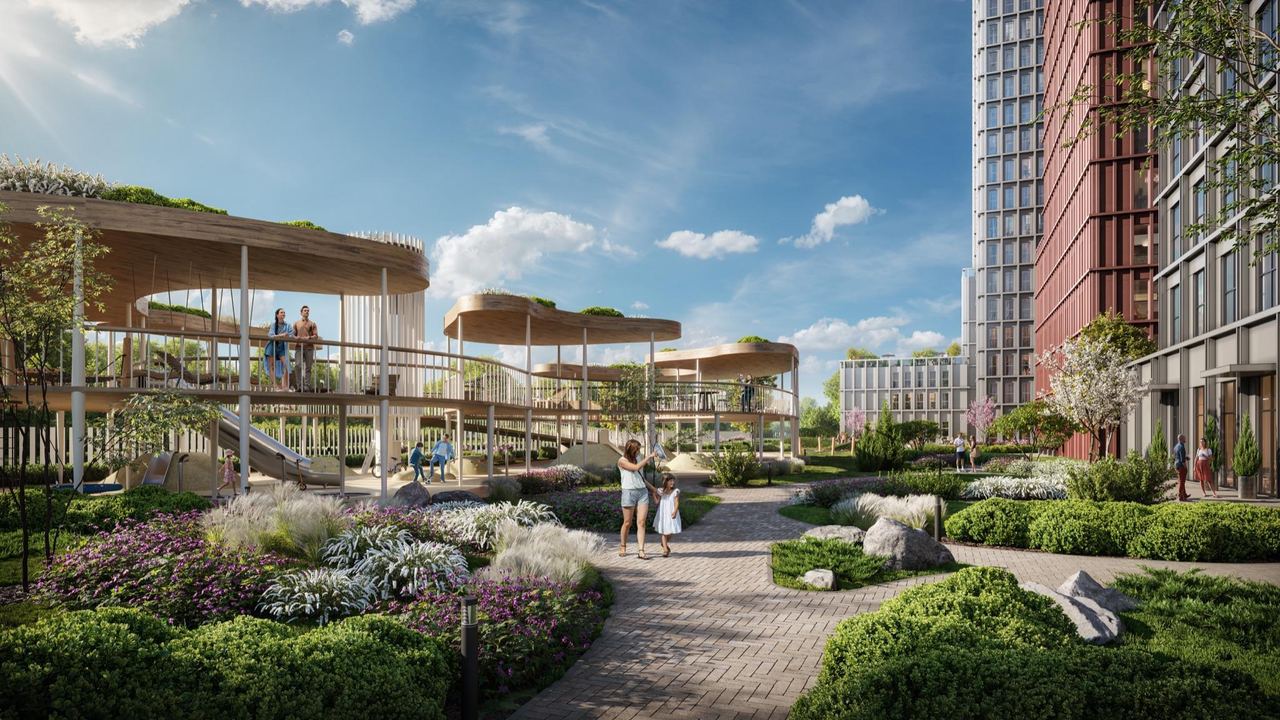 High-rise residential quarter — architectural visualisation by Photoreal3d