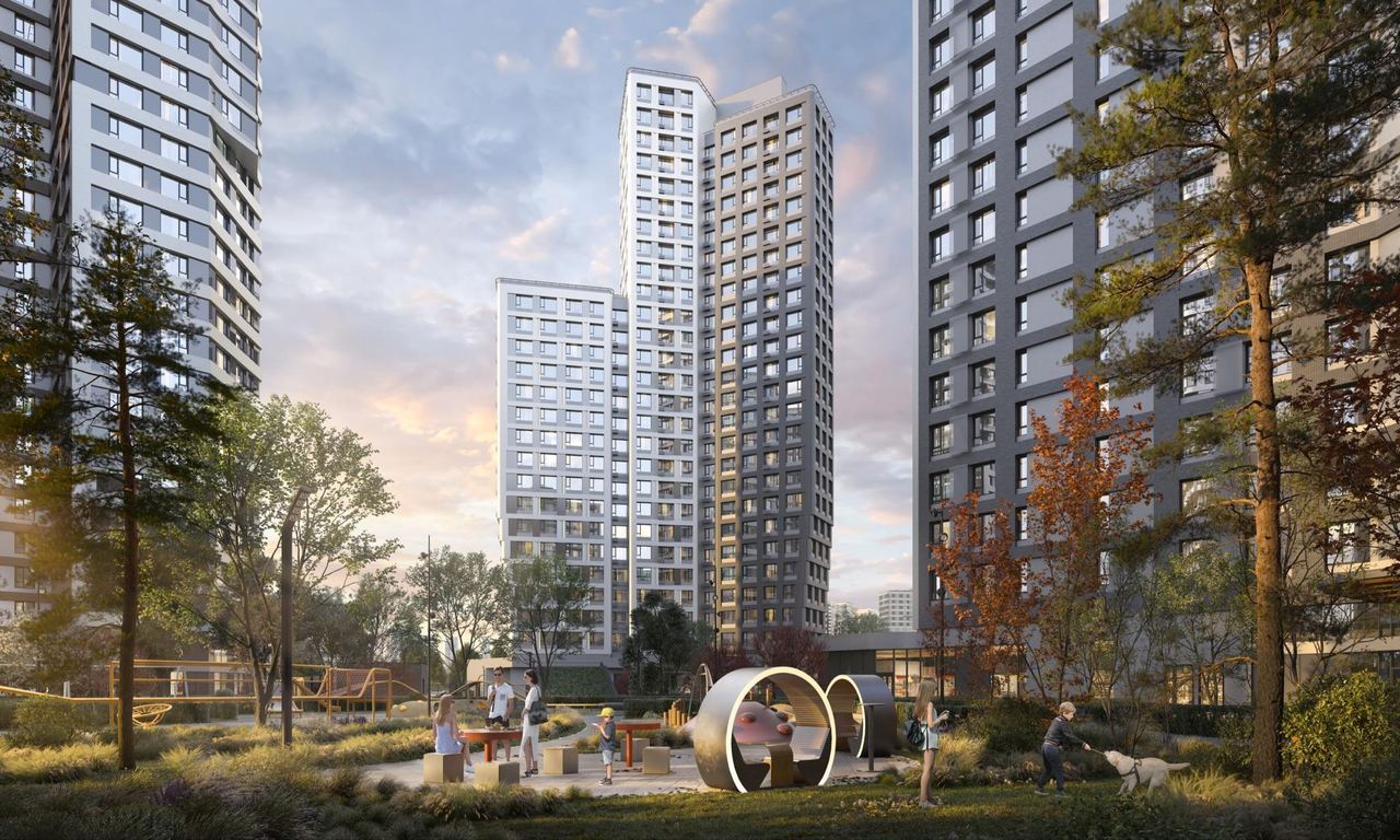 Park-Corridor City Quarter — architectural visualisation by Photoreal3d