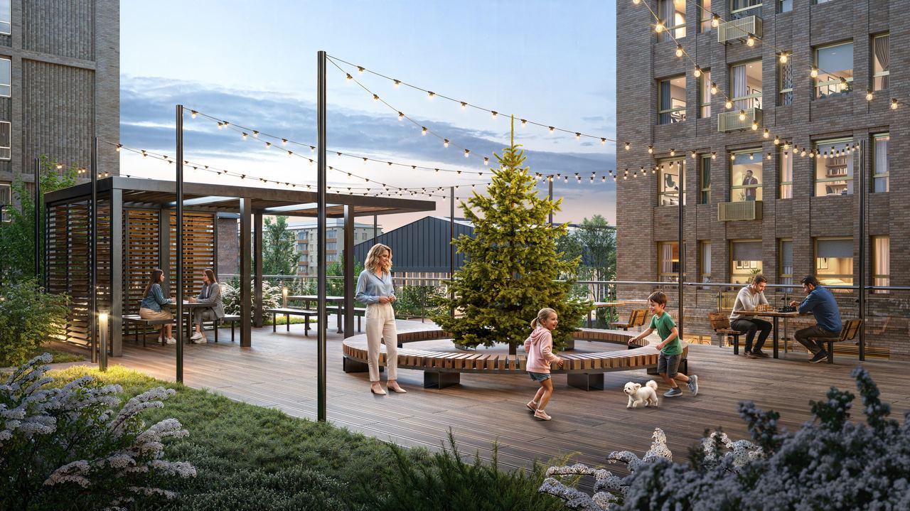 City residential quarter — architectural visualisation by Photoreal3d