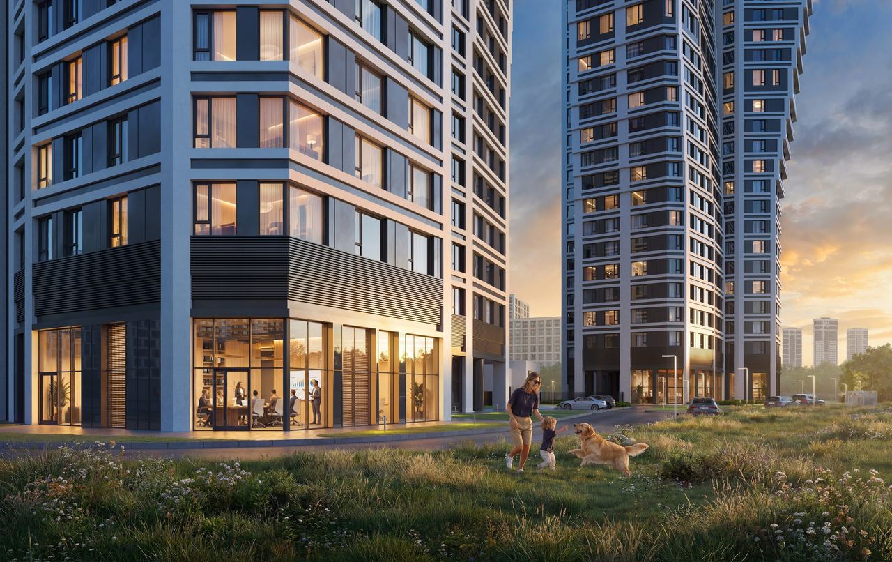Park-Corridor City Quarter — architectural visualisation by Photoreal3d
